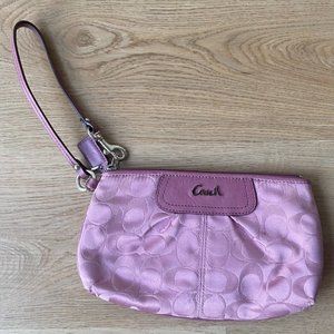 Coach Lavender Large Wristlet with Classic C Print